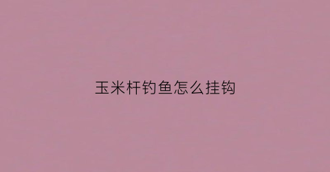 玉米杆钓鱼怎么挂钩(玉米怎么挂勾手杆)