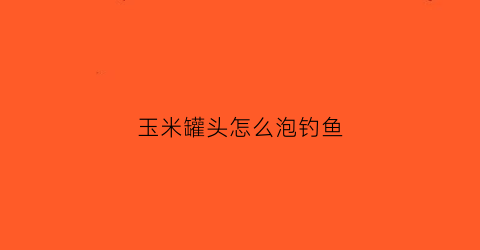 玉米罐头怎么泡钓鱼(玉米罐头制作野钓鲫鱼鲤鱼饵料)
