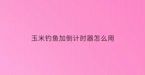 玉米钓鱼加倒计时器怎么用(玉米钓鱼的正确挂法视频)