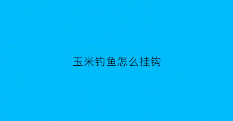 玉米钓鱼怎么挂钩(玉米钓鱼怎么挂钩最好)