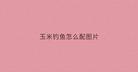 玉米钓鱼怎么配图片