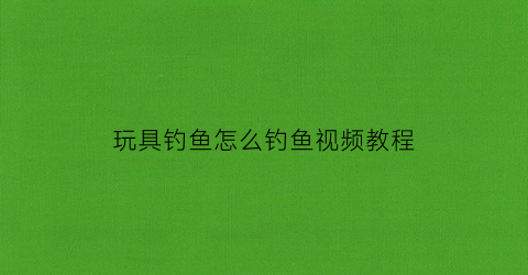 “玩具钓鱼怎么钓鱼视频教程(玩具钓鱼怎么钓鱼视频教程下载)