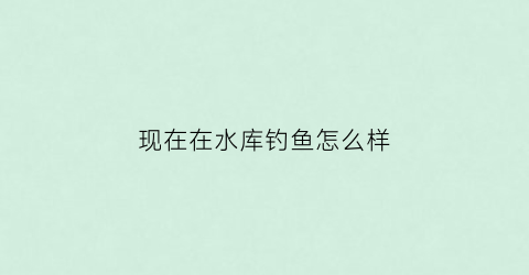 现在在水库钓鱼怎么样(水库钓鱼赚钱吗)