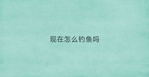 现在怎么钓鱼吗(现在钓鱼有什么技巧)