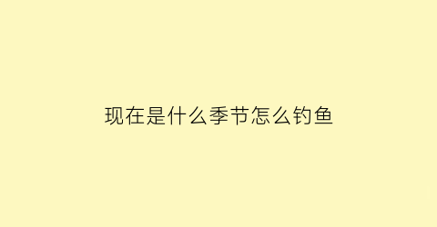 现在是什么季节怎么钓鱼(现在是不是钓鱼的季节)