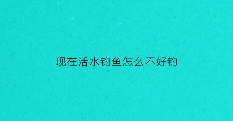 “现在活水钓鱼怎么不好钓(钓活水鱼用什么浮漂)