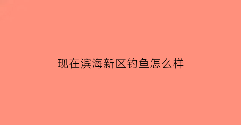 现在滨海新区钓鱼怎么样(滨海新区海钓地点)