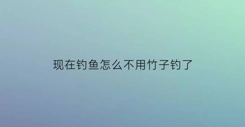 现在钓鱼怎么不用竹子钓了