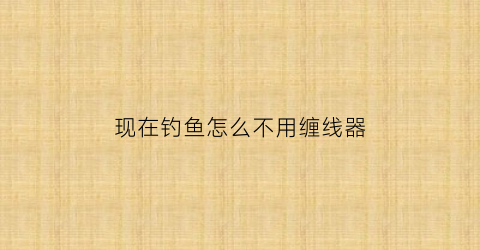 现在钓鱼怎么不用缠线器(现在钓鱼怎么不用缠线器钓)