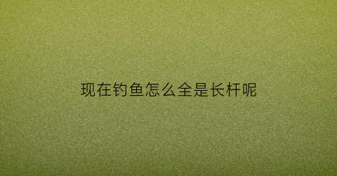 现在钓鱼怎么全是长杆呢(现在钓鱼怎么全是长杆呢)