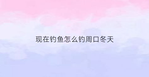 现在钓鱼怎么钓周口冬天(河南周口钓鱼)