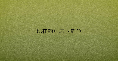 现在钓鱼怎么钓鱼(现在应该怎么钓鱼)