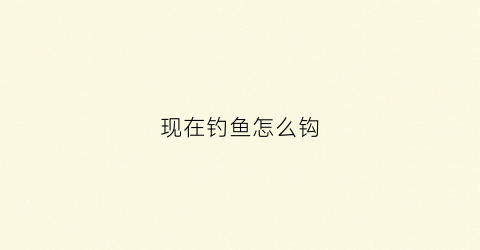 现在钓鱼怎么钩(现在钓鱼的最新调法)