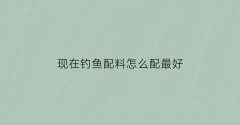 “现在钓鱼配料怎么配最好(钓鱼用料配方)