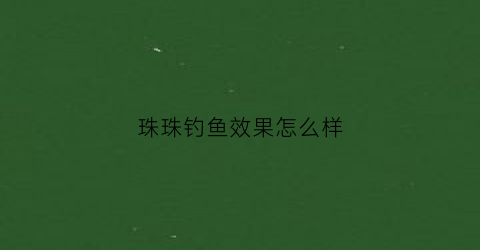 珠珠钓鱼效果怎么样