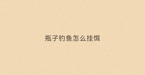 瓶子钓鱼怎么挂饵(瓶子钓鱼怎么挂饵料视频)