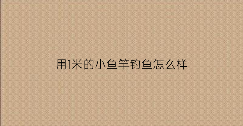 用1米的小鱼竿钓鱼怎么样(18米鱼竿野钓)