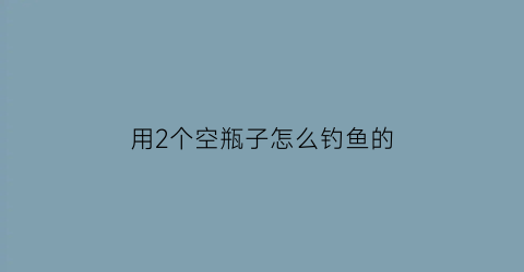 用2个空瓶子怎么钓鱼的(用2个空瓶子怎么钓鱼的图片)