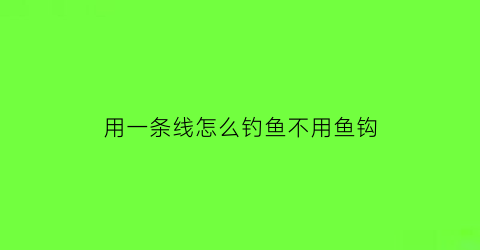 “用一条线怎么钓鱼不用鱼钩(怎么只用鱼线钓鱼)