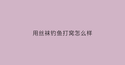 用丝袜钓鱼打窝怎么样(丝袜包饵料打窝)