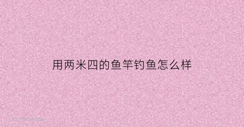 “用两米四的鱼竿钓鱼怎么样(用两米四的鱼竿钓鱼怎么样啊)