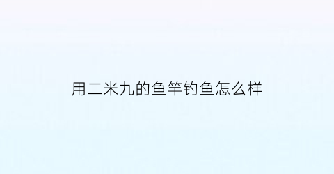 用二米九的鱼竿钓鱼怎么样(用二米九的鱼竿钓鱼怎么样啊)