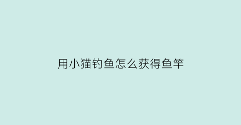 用小猫钓鱼怎么获得鱼竿(小猫钓鱼教玩具的玩法)