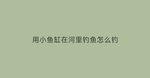 “用小鱼缸在河里钓鱼怎么钓(钓鱼缸里的鱼)