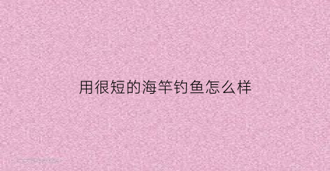 用很短的海竿钓鱼怎么样(超短海竿)