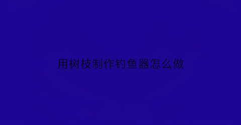 用树枝制作钓鱼器怎么做(用树枝做鱼钩)