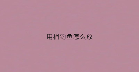用桶钓鱼怎么放(桶做钓鱼桶)