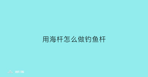 用海杆怎么做钓鱼杆(用海杆怎么做钓鱼杆子)