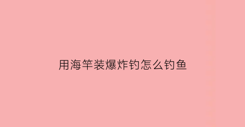 用海竿装爆炸钓怎么钓鱼(海竿爆炸钩用什么饵料最好)