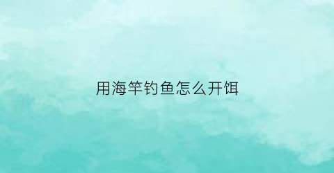 用海竿钓鱼怎么开饵(如何用海竿钓鱼)