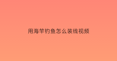 用海竿钓鱼怎么装线视频(海钓竿如何装线)