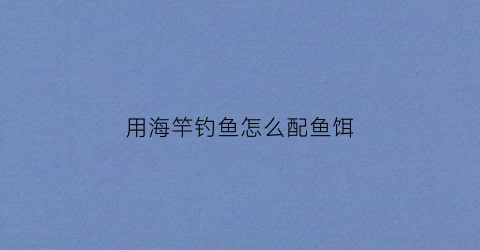 用海竿钓鱼怎么配鱼饵(海竿怎么用饵料)