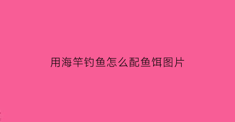 用海竿钓鱼怎么配鱼饵图片(用海竿怎样才能钓到鱼)