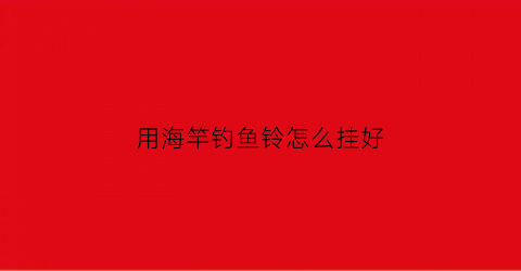 “用海竿钓鱼铃怎么挂好(用海竿钓鱼铃怎么挂好看)