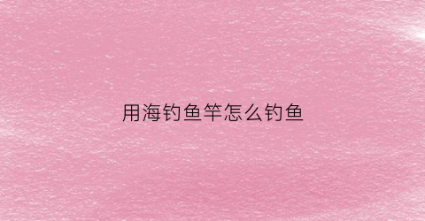 用海钓鱼竿怎么钓鱼(怎样用海竿钓鱼视频教程)