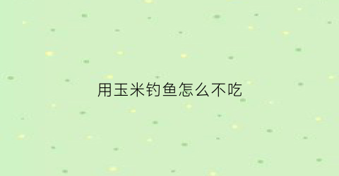 用玉米钓鱼怎么不吃(用玉米钓鱼怎么不吃蚯蚓)