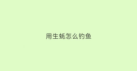 用生蚝怎么钓鱼(生蚝钓鱼视频)
