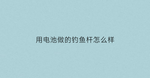 用电池做的钓鱼杆怎么样(电池打鱼杆)