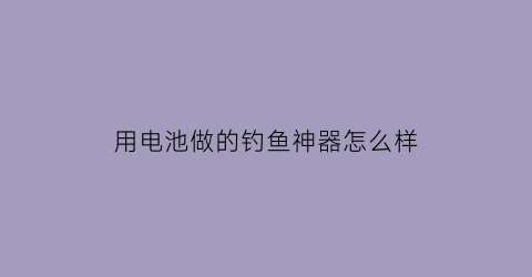 用电池做的钓鱼神器怎么样