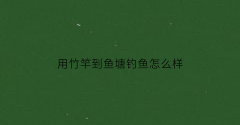 用竹竿到鱼塘钓鱼怎么样(竹竿钓鱼能钓大鱼吗)