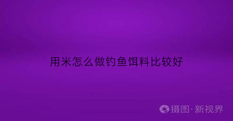 用米怎么做钓鱼饵料比较好(用大米怎么做钓鱼用的窝料)