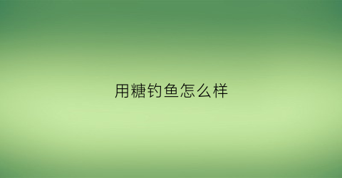 用糖钓鱼怎么样