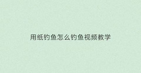 用纸钓鱼怎么钓鱼视频教学(用纸板做钓鱼玩具)