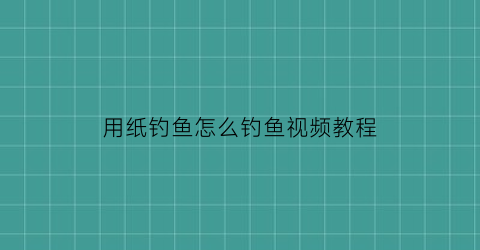 用纸钓鱼怎么钓鱼视频教程(纸片钓鱼)