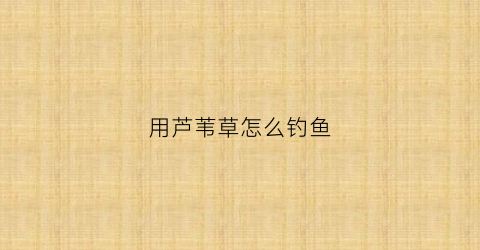 用芦苇草怎么钓鱼(芦苇叶钓草鱼怎么调漂)