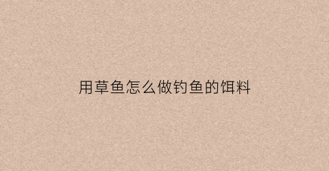 用草鱼怎么做钓鱼的饵料